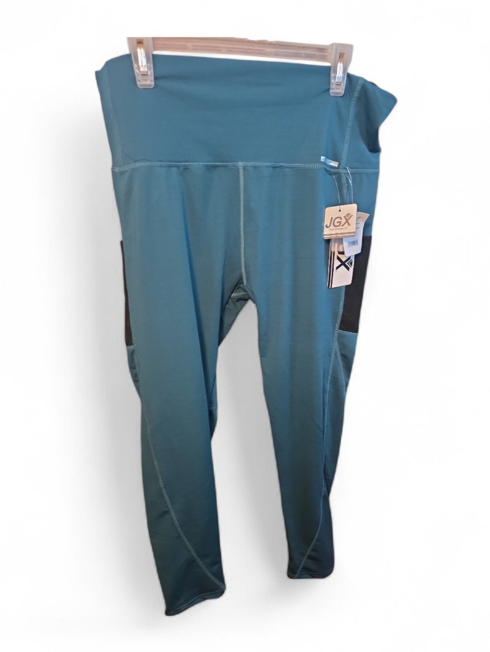 JGX High-Waist Teal Leggings with Side Pockets